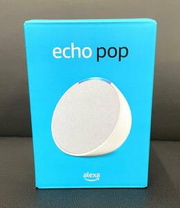 【B】【7306】☆★【新品未使用未開封】Amazon echo pop エコーポップ　グレーシャーホワイト　Alexa対応　スマートスピーカー　現状品☆