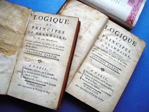 「18世紀本！セザール・シェノー・デュマルセ『文法の論理と原則』全2巻 1769 Logique et Principes de Grammaire」