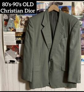希少80s-90sオールド Christian Dior MONSIER グレンチェック柄テーラードジャケット CDスーツ 
