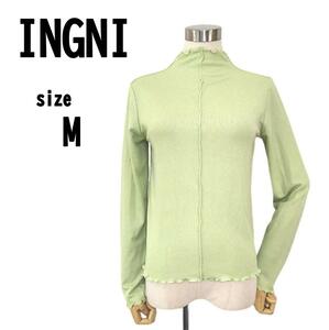 【M】INGNI イング レディース 薄手ニット ハイネック ユニークデザイン