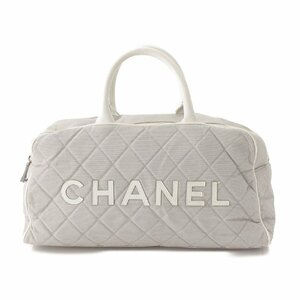 【シャネル】Chanel　スポーツ マトラッセ ロゴ キャンバス ミニ ボストン バッグ グレー 【中古】【正規品保証】205571