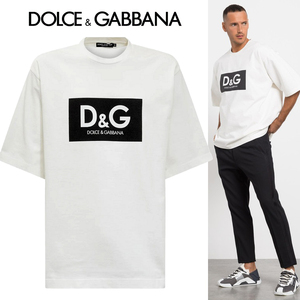 送料無料 1 DOLCE&GABBANA G8NG4T HU7IL ホワイト オーバーサイズ Tシャツ カットソー 半袖 size S