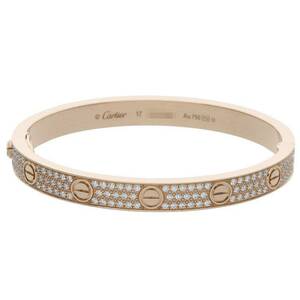 カルティエ Cartier LOVE BRACELET DIAMONDS サイズ:17 K18PGダイヤラブブレスレット 中古 GZ11