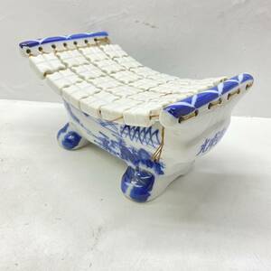送料無料g24559 光明陶枕 中国の昔の陶器製の枕 アンティーク インテリア 時代 白磁