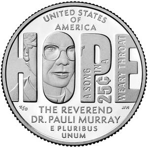 ★1枚の価格★ アメリカ人女性25セント硬貨プログラム　パウリ・マレー　Dr. Pauli Murray 2024　(1910-1985)