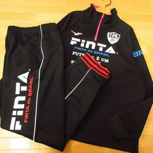 ◎美品！XL 上下セット！FINTA フィンタ◆ジャージ / ジャケット&パンツ サッカー フットサル◆メンズ 黒◆B3776