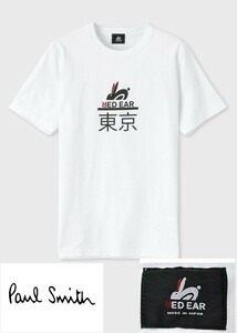 ☆新品未使用☆Paul Smith RED EAR 東京 プリント 半袖Tシャツ☆白☆コットン100％☆Lサイズ 肩幅44㎝ 身幅53㎝ 着丈68㎝☆定価13,200円