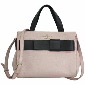 本物 ケイトスペード kate spade リボン 2WAY ショルダーバッグ ハンドバッグ ポシェット レザー ピンク ブラック PXRU6083