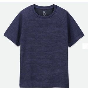 ユニクロ UNIQLO ドライEXクルーネックT 160cm ブルー 半袖Tシャツ