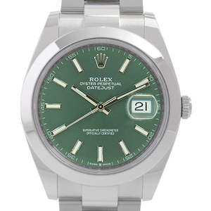 ロレックス 時計 メンズ デイトジャスト41 ランダム ミントグリーン文字盤 自動巻 ステンレス ROLEX DATEJUST 126300 新品