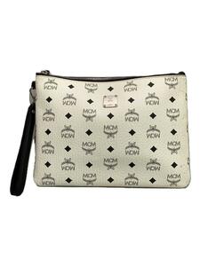 MCM◆バッグ/レザー/WHT/総柄/VISETOS ORIGINAL POUCH MEDIUM