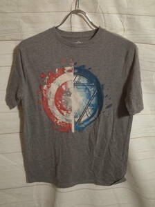 キッズ ph408 MARVEL マーベル Captain America キャプテンアメリカ 半袖 Tシャツ XXL グレー