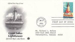 【ＦＤＣ】ヒューロン湖の灯台（１９９５年）（アメリカ）実逓　t4201