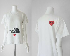 PLAY COMMEdesGARCONS × THE NORTH FACE ◆ 20AW ハート Tシャツ Lサイズ 白 ノースフェイス プレイ コムデギャルソン ◆HA17