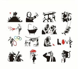 バンクシー　ステンシル　16枚セット　Banksy Keith Haring