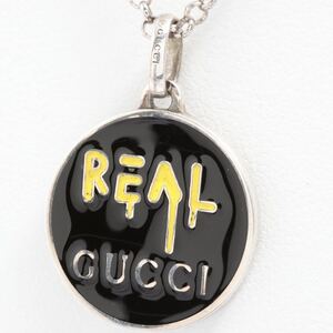 【全国送料無料】GUCCI グッチ REAL ロゴモチーフ ペンダント シルバーネックレス