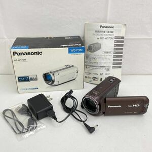 134☆【通電確認済】Panasonic パナソニック デジタルハイビジョンビデオカメラ HC-W570M ブラウン 2015年製 外箱 充電コード付き ☆