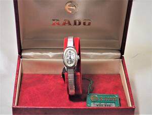 *未使用　昭和レトロ　K14wgホワイトゴールド　RADO手巻時計　リブロン　女性物　スイス製