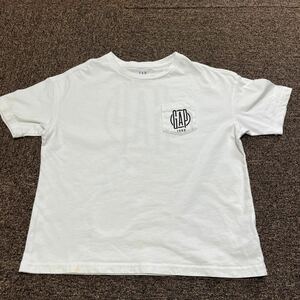 △GAP レディース L 半袖Tシャツ 白 シンプル ショート丈