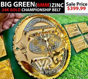 海外　限定 送料込み　 WWF heavyweight championship 　Big green World　プロレス　レスリング　チャンピオンベルト　小道具　レプリカb