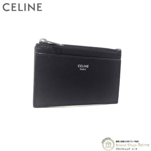 セリーヌ （CELINE） ジップ付き カードホルダー カードケース コインケース 小銭入れ 10F99 ブラック（新品同様）中古