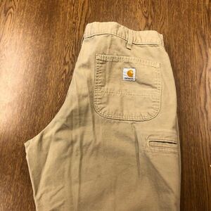 【FB320】Carhartt W38 L32 ワークパンツ ベージュ メンズブランド古着 カーハート 送料無料