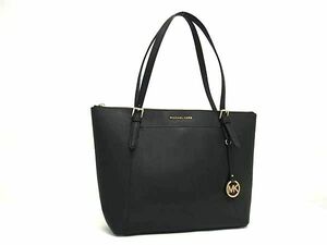 1円 ■極美品■ MICHAEL KORS マイケルコース 35T8GC6T9L レザー トートバッグ ショルダー 肩掛け レディース ブラック系 FA6349