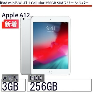 中古 タブレット iPad mini5 Wi-Fi ＋Cellular 256GB SIMフリー シルバー 本体 7.9インチ iOS17 Apple アップル 6ヶ月保証