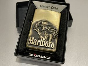1円 ZIPPO ライター マルボロ Marlboroジッポ Zippoオイルライター真鍮製 中古品 喫煙グッズ ジッポー 火花確認済R6744