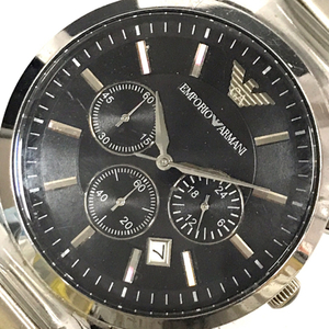 EMPOLIO ARMANI クォーツ 腕時計 AR-2434 QZ クロノグラフ メンズ ブラック文字盤 付属品あり エンポリオアルマーニ