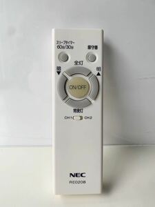 X7-041109 NEC照明用リモコン　RE0208　中古動作品