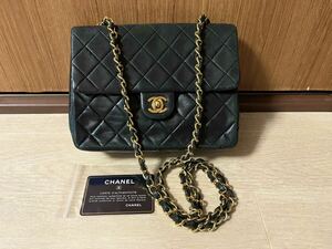 1000円~！正規品 シャネル CHANEL ミニマトラッセ ラムスキン チェーンショルダーバッグ ココマーク ヴィンテージ シリアルシール カード有