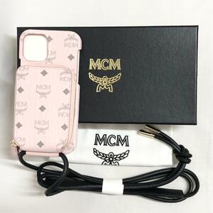 ○★新品 未使用 MCM (エムシーエム)　ヴィセトスオリジナル　ストラップ付　iPhone12/12Proケース　ピンク