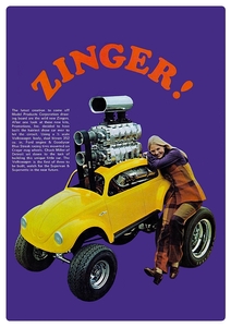 ポスター★MPC『Zingers』広告ポスター④ 1971 Super Volks★VW/フォルクスワーゲン/ビートル/ホットロッド/HotRod/Mooneyes