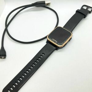 【GARMIN】ガーミン スマートウォッチ Venu SQ MUSIC 動作品 ブラック/ローズゴールド