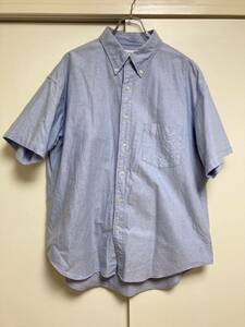 美品 Graphpaper OXFORD S／S B．D BOX SHIRT SAX size3 半袖オックスフォードシャツ ボタンダウン グラフペーパー