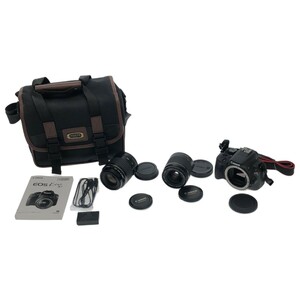 【美品 動作未確認】Canon EOS Kiss X7 ボディ レンズセット 28-80mm F3.5-5.6 III / 80-200mm F4.5-5.6 ULTRASONIC デジタル一眼 C3904