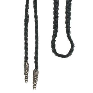 クロムハーツ Chrome Hearts LEATHER BRAID/スクロールレザーブレード シルバーネックレス 中古 OS06