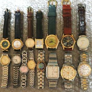 ブランド腕時計おまとめセット 15個/SEIKO Pierre Cardin ORIENT FOSSIL CITIZEN 等/ビンテージ/メンズ/レディース/ブランド/大量/点/kg