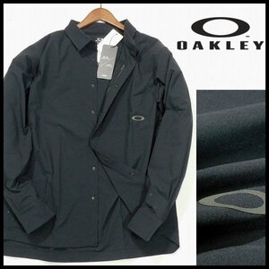 新品 定価12,100円 春夏 オークリー OAKLEY L 黒 長袖シャツ 4WAYストレッチ RS SHELL COMMUTE LS SHIRTS 吸汗速乾 UPF50+ メンズ【2545】