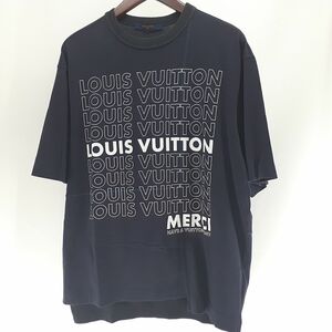 ルイウ゛ィトン 半袖Ｔシャツ メンズ ブラック SIZE S RM182M FMB HFY06W 色褪せ有り MERCI HAVE A VUITTON ◆3105/高林店 ST