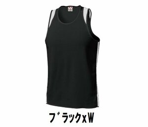 999円 新品 メンズ ランニング シャツ ブラックxW Lサイズ 子供 大人 男性 女性 wundou ウンドウ 5510 陸上