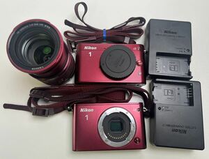 【4/9E2】Nikon 1 J2 J3 デジタルカメラ レンズ 1 NIKKOR 10-100mm 1:4-5.6 充電器付き 動作確認済