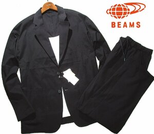 新品 春夏 XL ▼ ビームス BEAMS HEART ▼ ライトスーツ サマースーツ ルーズフィット テーラードジャケット パンツ スーツ メンズ LL 黒