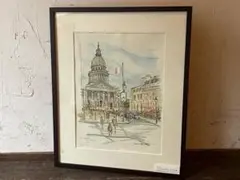 絵画 額縁 ナカムラトオル フランス パリ・カルチェラタン・パンテオン前