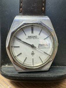 SEIKO 4843-7000 グランドクォーツ 白文字盤 デイデイト 10角ベゼル セイコー