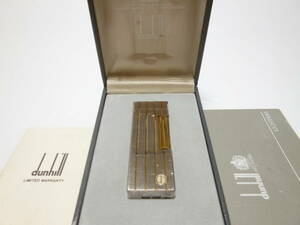 ダンヒル　dunhill　ライター　RL1574　4ライン　シルバー＆ゴールド　着火OK　炎調整OK　化粧箱付　良品！！