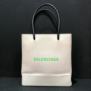 【BALENCIAGA】バレンシアガ ショッピングトート XXS 2way 597858 トートバッグ ハンドバッグ ホワイト グリーン レザー ts202405