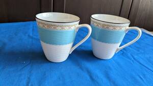 送料無料★★ノリタケ Noritake fine　Porcelain　１６４５　HUMMING　BLUE マグカップ ２個セット ★