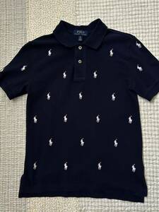 ☆ 子供服　男の子　POLO RALPH LAUREN　半袖ポロシャツ　マルチポニー刺繍　紺　S（8）140 綺麗 ☆